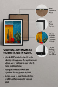 HOMEPACK Ahşap Çerçeveli Tablo Çerçeveli Poster Sanatsal Modern Duvar Dekoru TK-977