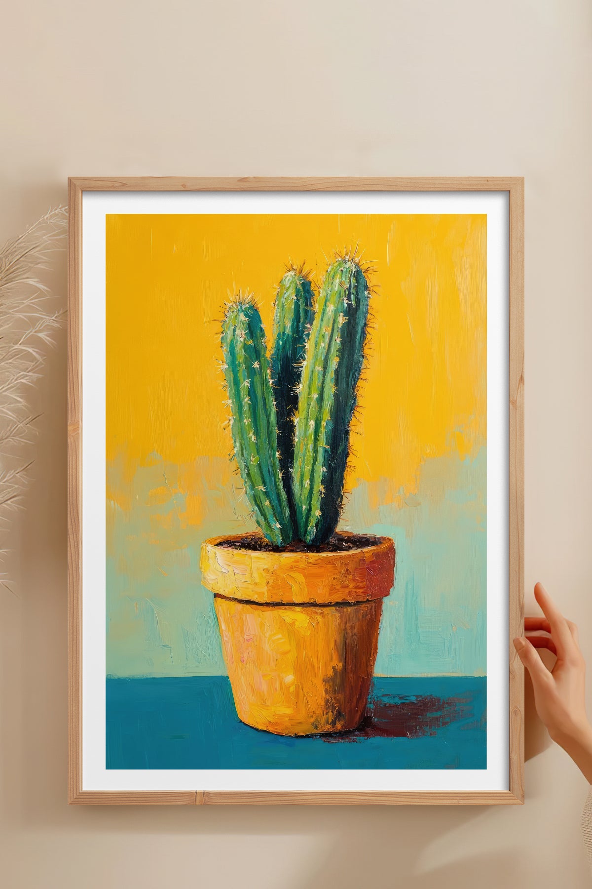 HOMEPACK Ahşap Çerçeveli Tablo Çerçeveli Poster Sanatsal Modern Duvar Dekoru TK-979
