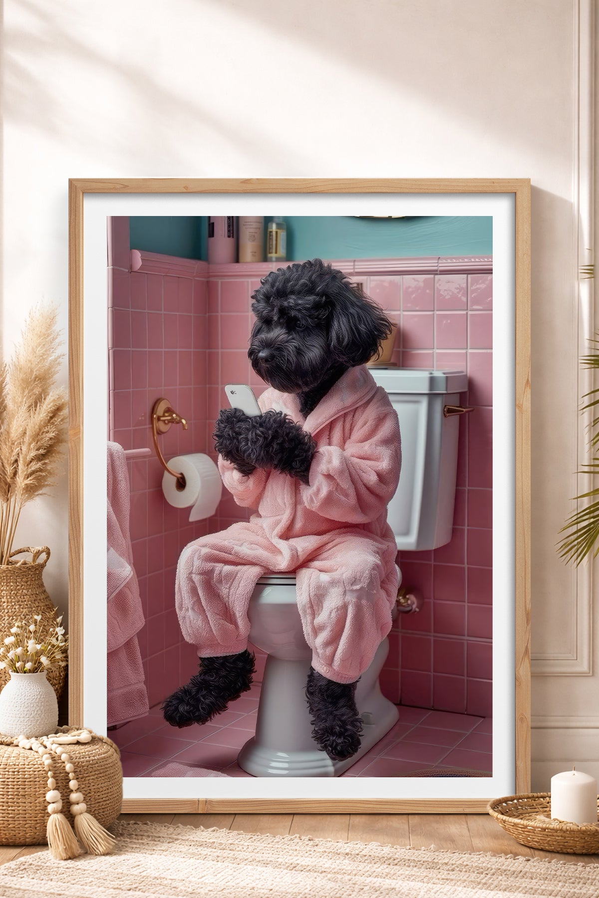 HOMEPACK Ahşap Çerçeveli Tablo Çerçeveli Poster Sanatsal Modern Duvar Dekoru TK-982