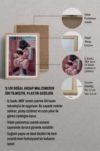 HOMEPACK Ahşap Çerçeveli Tablo Çerçeveli Poster Sanatsal Modern Duvar Dekoru TK-982