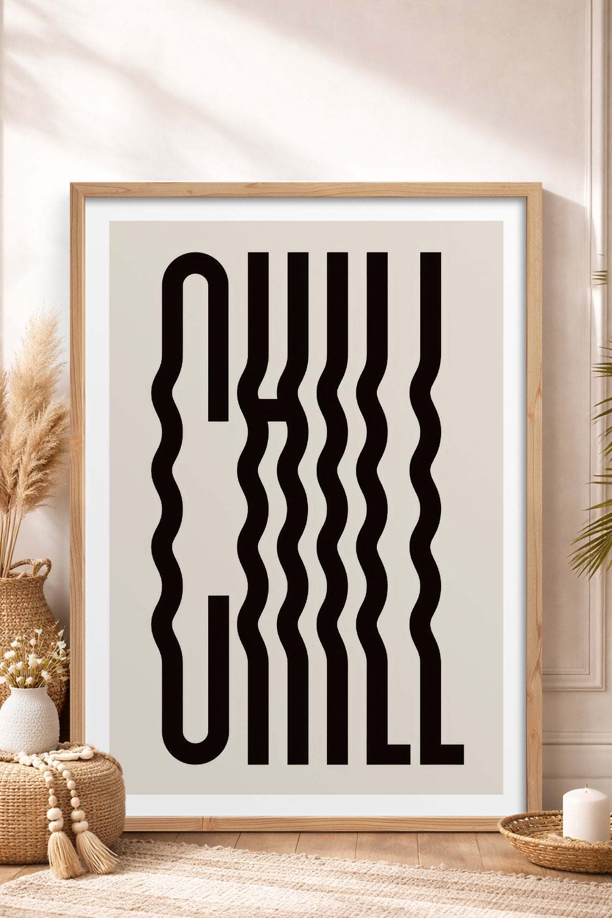 HOMEPACK Ahşap Çerçeveli Tablo Çerçeveli Poster Sanatsal Modern Duvar Dekoru TK-988