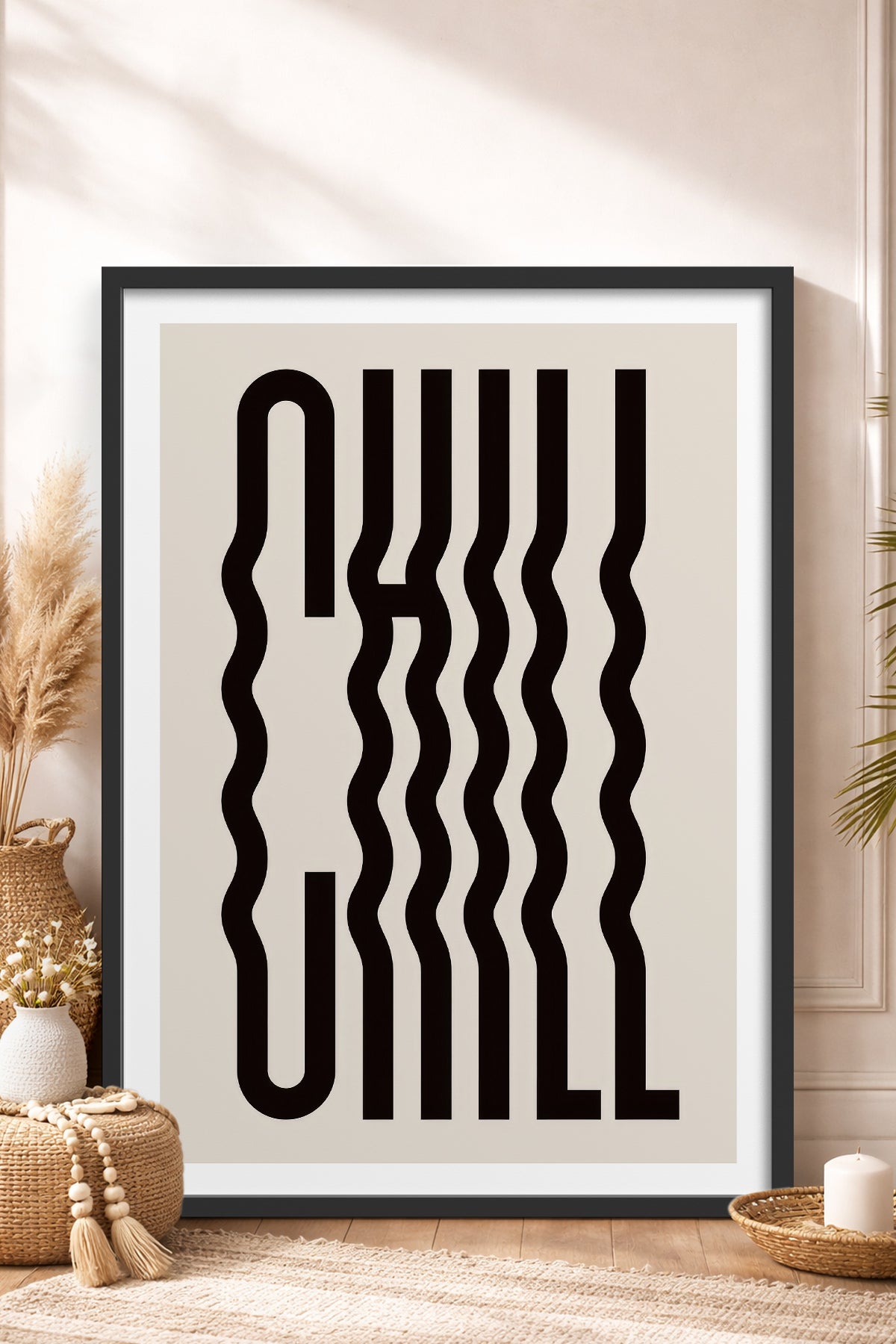 HOMEPACK Ahşap Çerçeveli Tablo Çerçeveli Poster Sanatsal Modern Duvar Dekoru TK-988