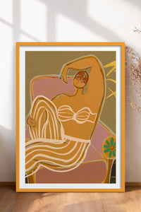 HOMEPACK Ahşap Çerçeveli Tablo Çerçeveli Poster Sanatsal Modern Duvar Dekoru TK-993