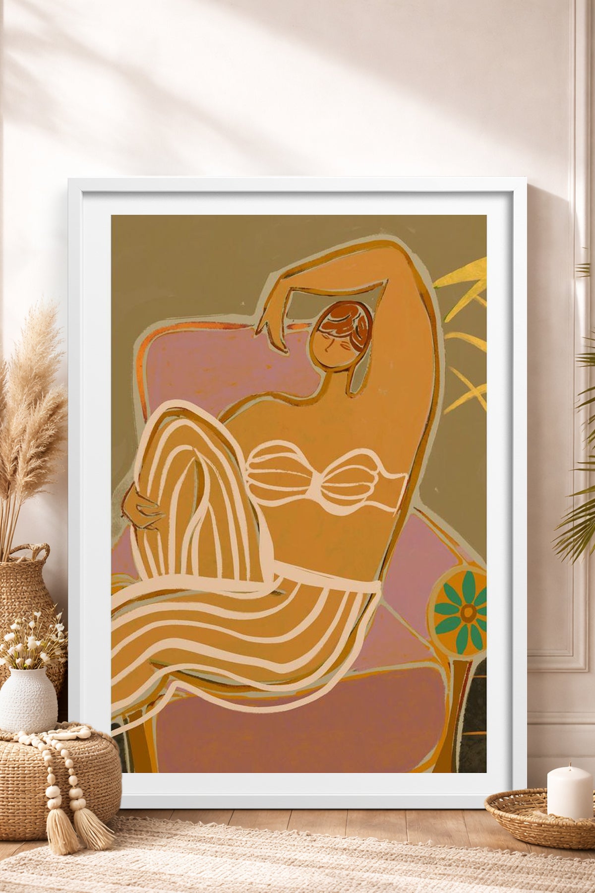 HOMEPACK Ahşap Çerçeveli Tablo Çerçeveli Poster Sanatsal Modern Duvar Dekoru TK-993