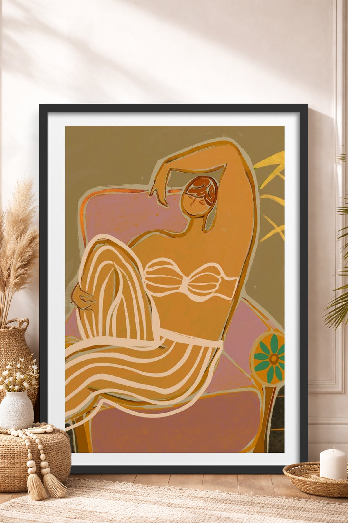 HOMEPACK Ahşap Çerçeveli Tablo Çerçeveli Poster Sanatsal Modern Duvar Dekoru TK-993