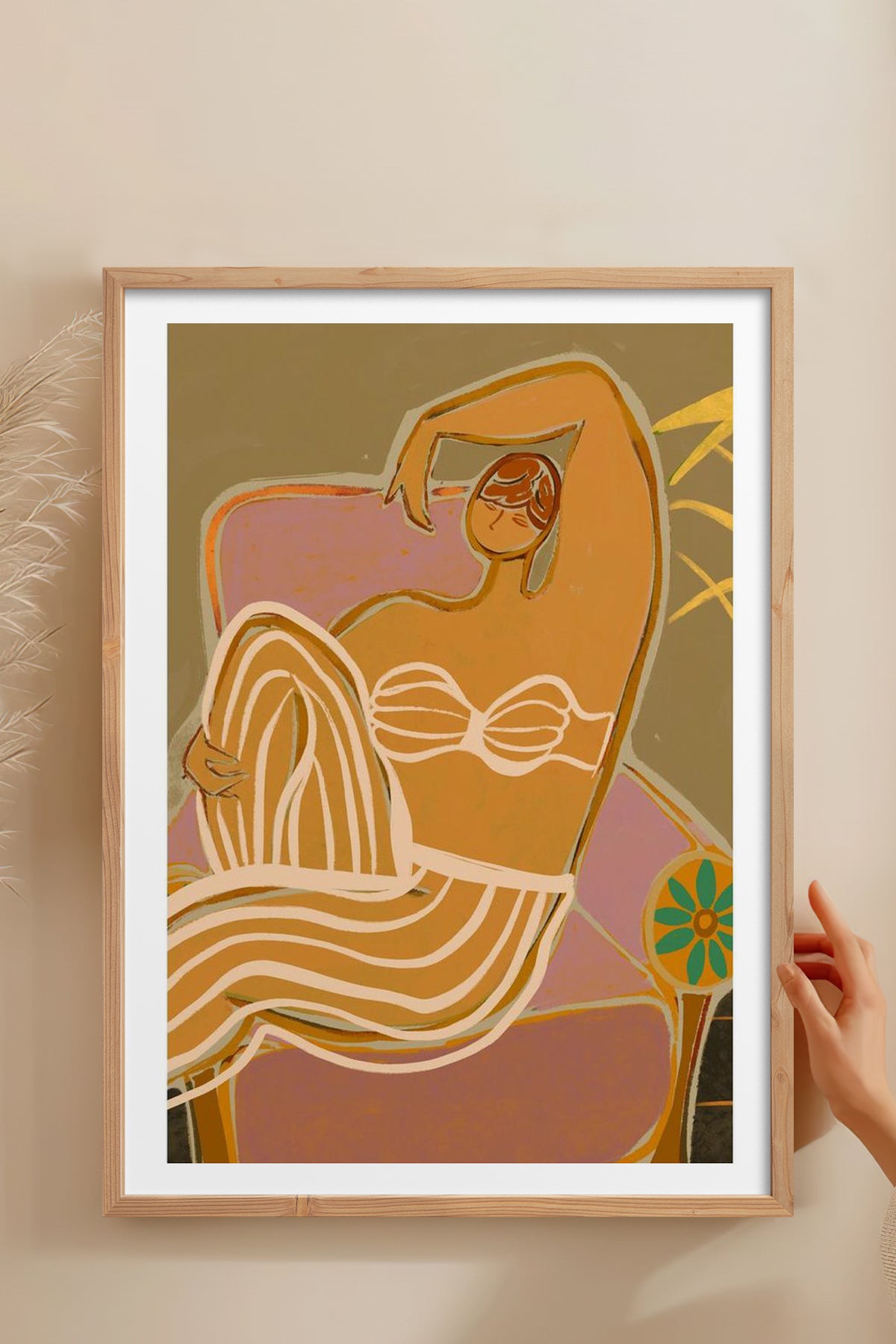 HOMEPACK Ahşap Çerçeveli Tablo Çerçeveli Poster Sanatsal Modern Duvar Dekoru TK-993