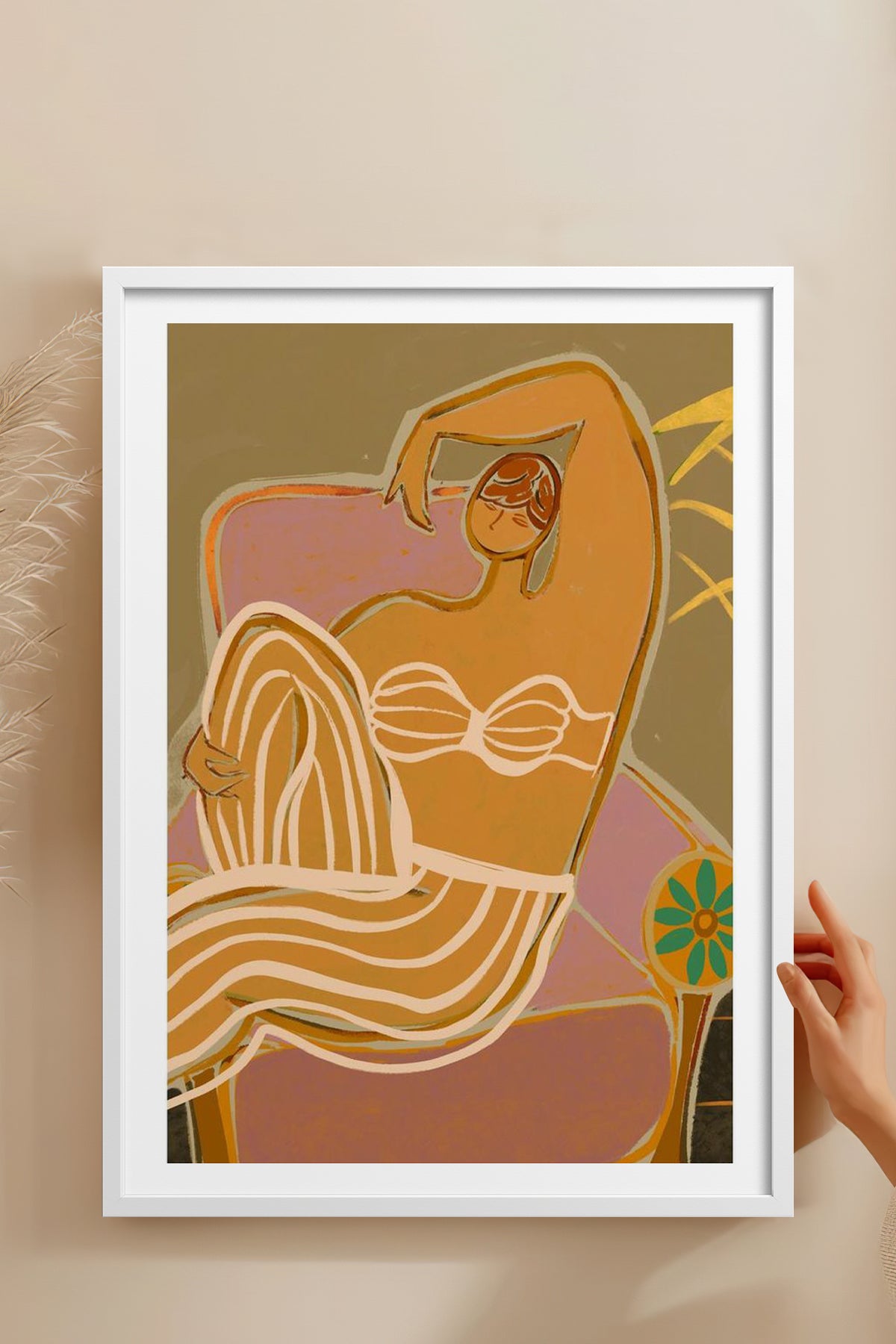 HOMEPACK Ahşap Çerçeveli Tablo Çerçeveli Poster Sanatsal Modern Duvar Dekoru TK-993