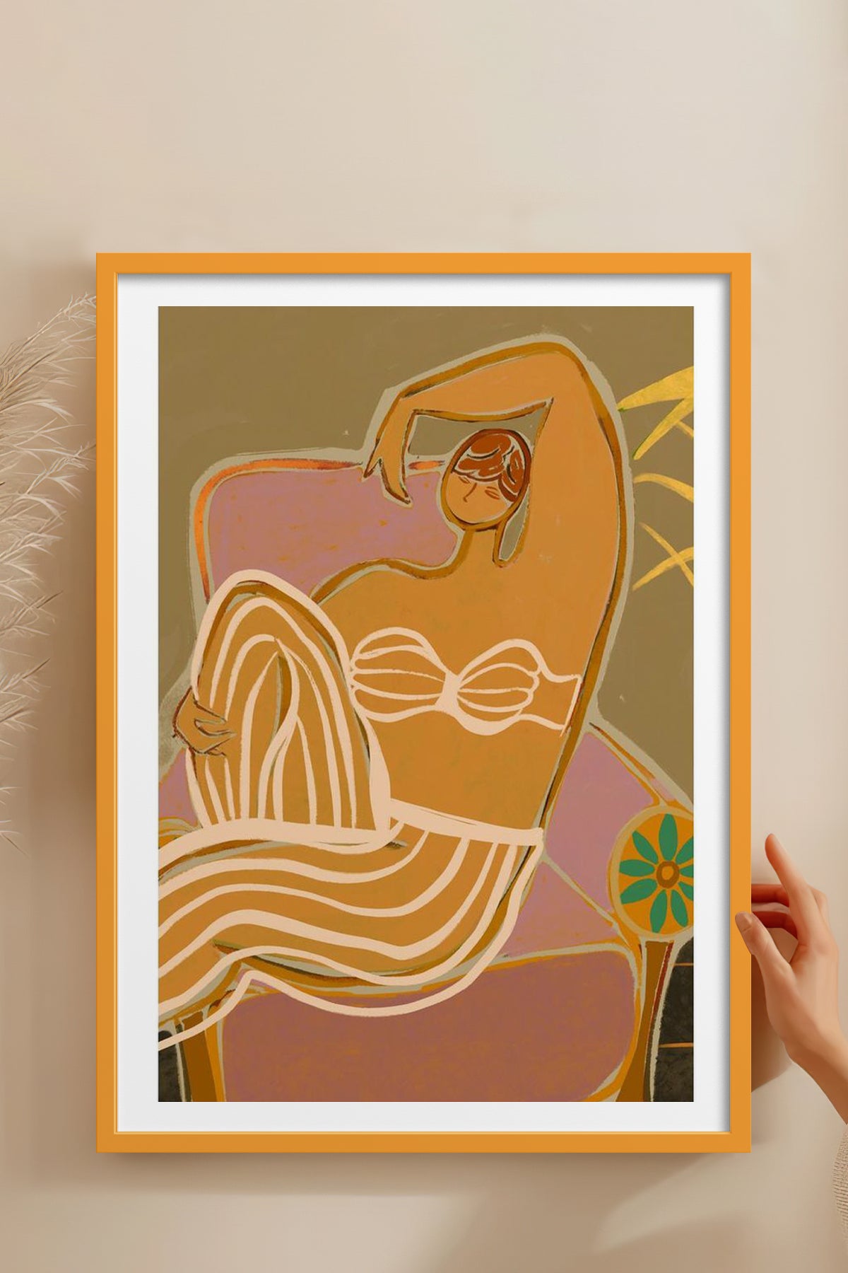 HOMEPACK Ahşap Çerçeveli Tablo Çerçeveli Poster Sanatsal Modern Duvar Dekoru TK-993