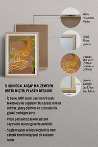 HOMEPACK Ahşap Çerçeveli Tablo Çerçeveli Poster Sanatsal Modern Duvar Dekoru TK-993
