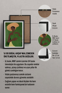 HOMEPACK Ahşap Çerçeveli Tablo Çerçeveli Poster Sanatsal Modern Duvar Dekoru TK-994