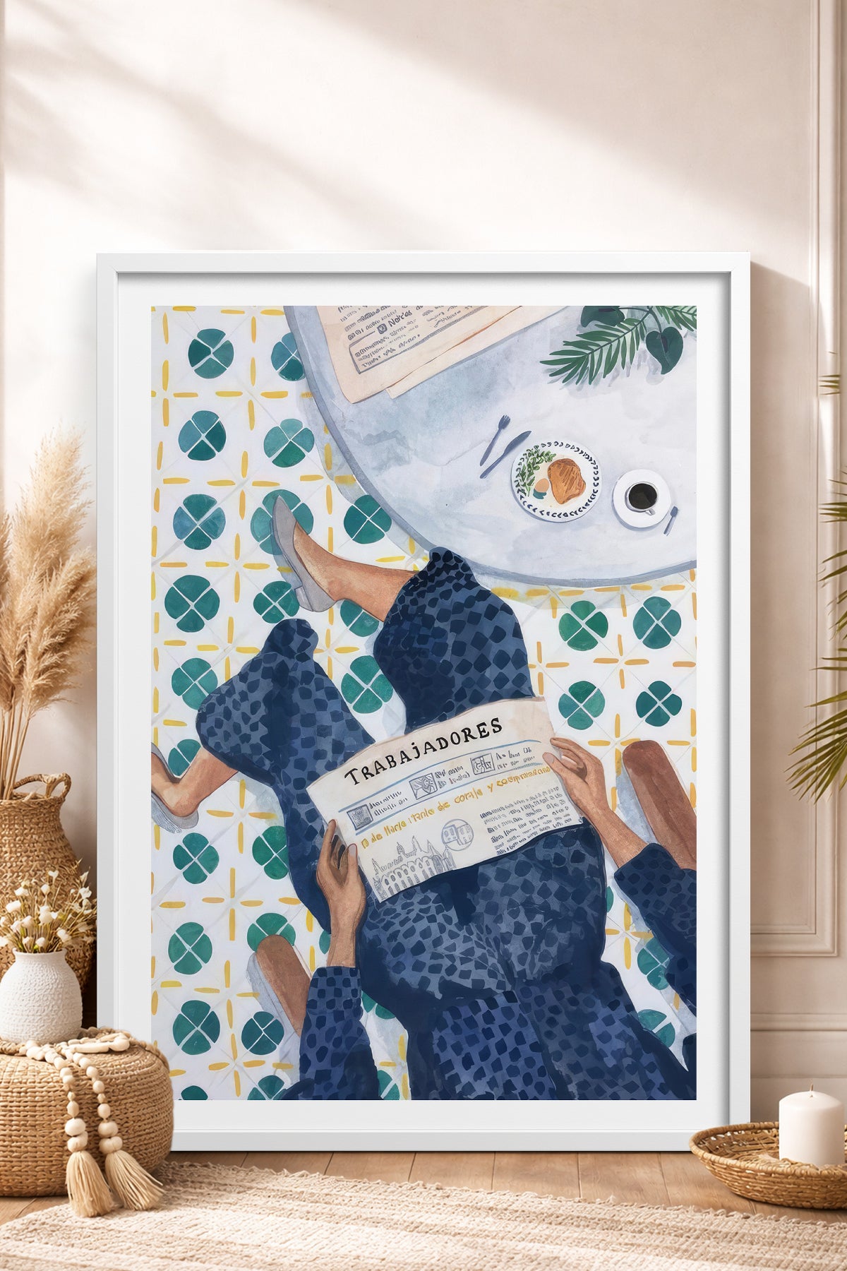 HOMEPACK Ahşap Çerçeveli Tablo Çerçeveli Poster Sanatsal Modern Duvar Dekoru TK-995