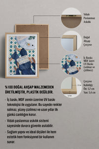 HOMEPACK Ahşap Çerçeveli Tablo Çerçeveli Poster Sanatsal Modern Duvar Dekoru TK-995