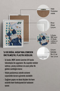 HOMEPACK Ahşap Çerçeveli Tablo Çerçeveli Poster Sanatsal Modern Duvar Dekoru TK-995