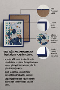 HOMEPACK Ahşap Çerçeveli Tablo Çerçeveli Poster Sanatsal Modern Duvar Dekoru TK-995