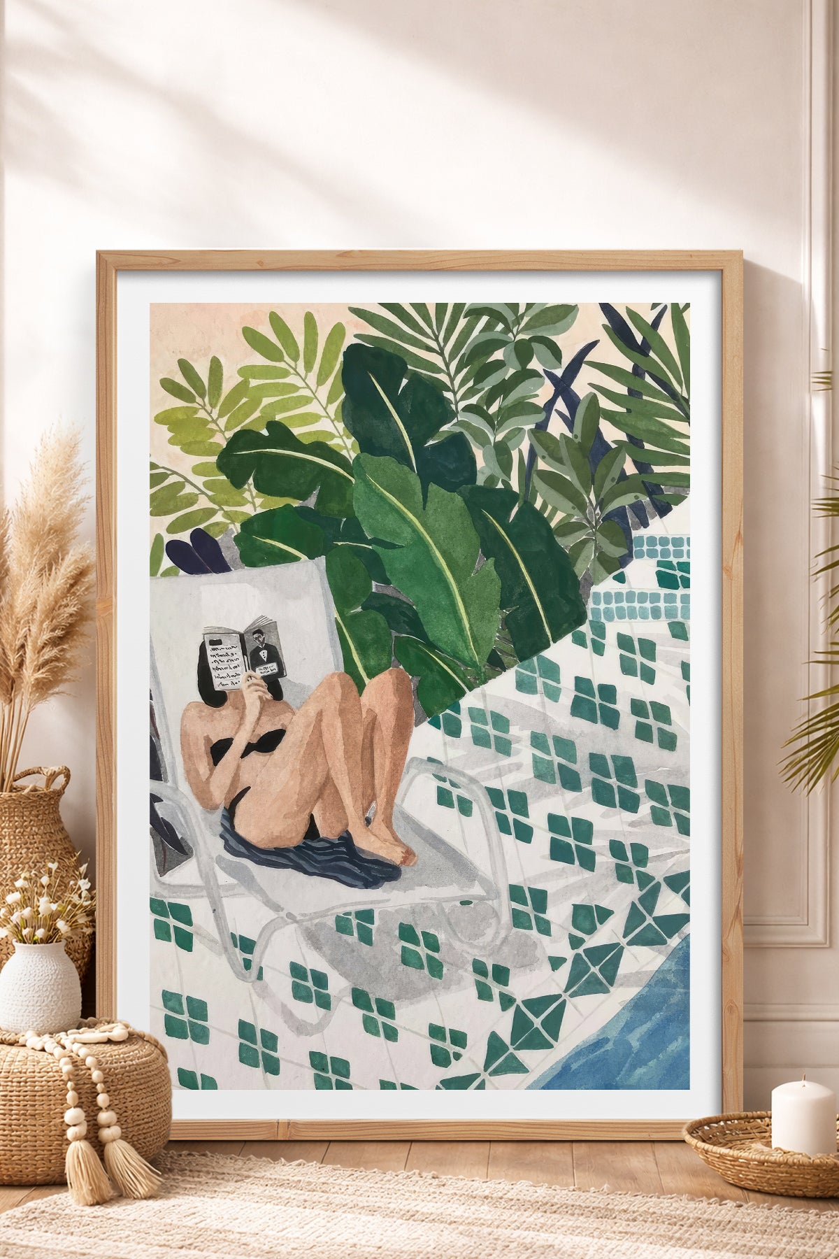 HOMEPACK Ahşap Çerçeveli Tablo Çerçeveli Poster Sanatsal Modern Duvar Dekoru TK-996