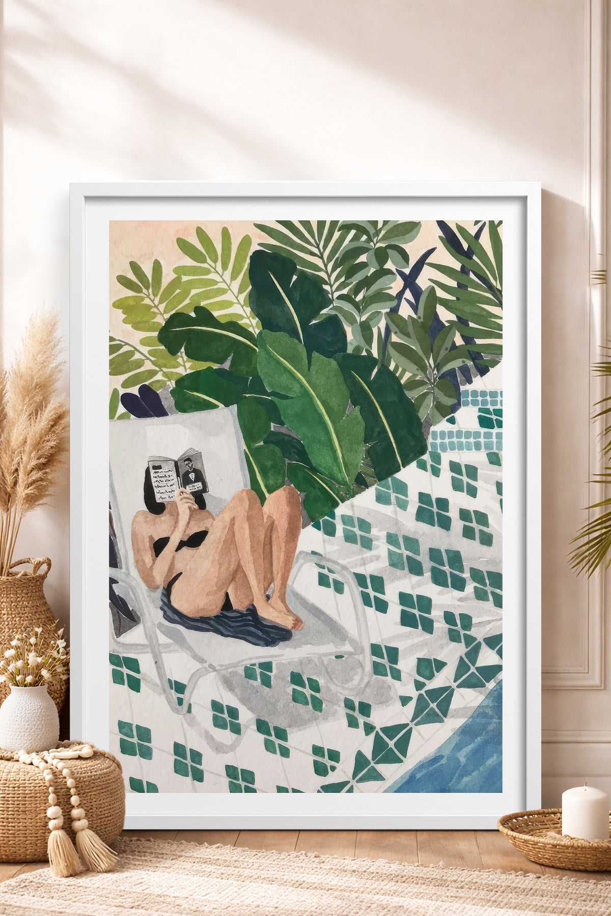 HOMEPACK Ahşap Çerçeveli Tablo Çerçeveli Poster Sanatsal Modern Duvar Dekoru TK-996