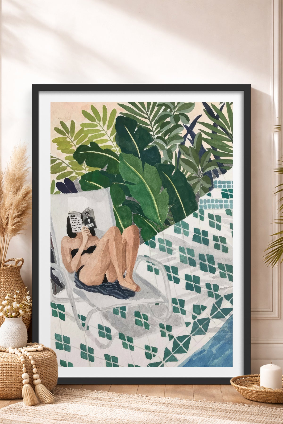 HOMEPACK Ahşap Çerçeveli Tablo Çerçeveli Poster Sanatsal Modern Duvar Dekoru TK-996