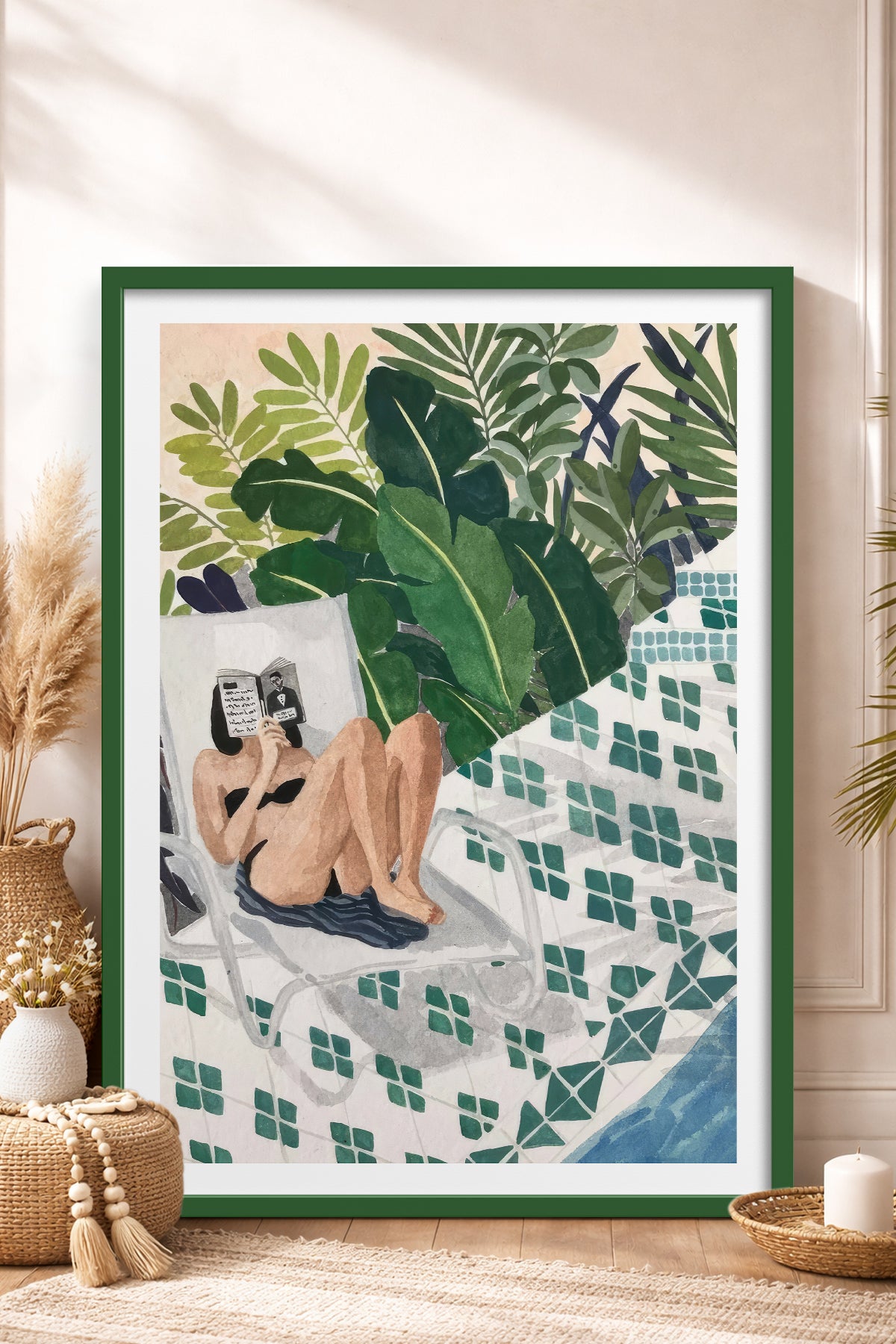 HOMEPACK Ahşap Çerçeveli Tablo Çerçeveli Poster Sanatsal Modern Duvar Dekoru TK-996