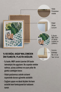 HOMEPACK Ahşap Çerçeveli Tablo Çerçeveli Poster Sanatsal Modern Duvar Dekoru TK-996