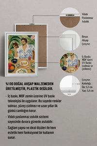 HOMEPACK Ahşap Çerçeveli Tablo Çerçeveli Poster Sanatsal Modern Duvar Dekoru TK-997