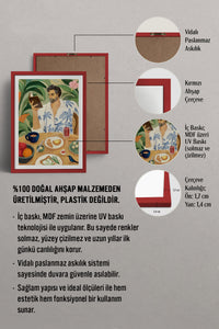 HOMEPACK Ahşap Çerçeveli Tablo Çerçeveli Poster Sanatsal Modern Duvar Dekoru TK-997