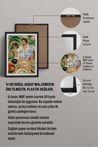 HOMEPACK Ahşap Çerçeveli Tablo Çerçeveli Poster Sanatsal Modern Duvar Dekoru TK-997