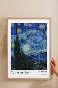 HOMEPACK Ahşap Çerçeveli Tablo Çerçeveli Poster Sanatsal Modern Duvar Dekoru VAN GOGH-01