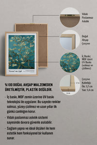 HOMEPACK Ahşap Çerçeveli Tablo Çerçeveli Poster Sanatsal Modern Duvar Dekoru VAN GOGH-02