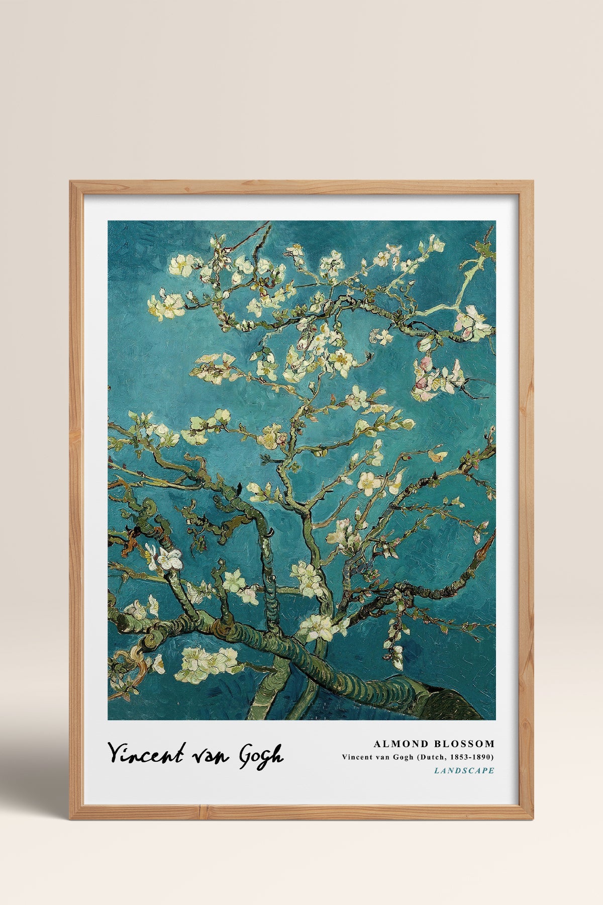 HOMEPACK Ahşap Çerçeveli Tablo Çerçeveli Poster Sanatsal Modern Duvar Dekoru VAN GOGH-02