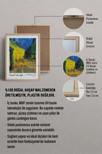 HOMEPACK Ahşap Çerçeveli Tablo Çerçeveli Poster Sanatsal Modern Duvar Dekoru VAN GOGH-03