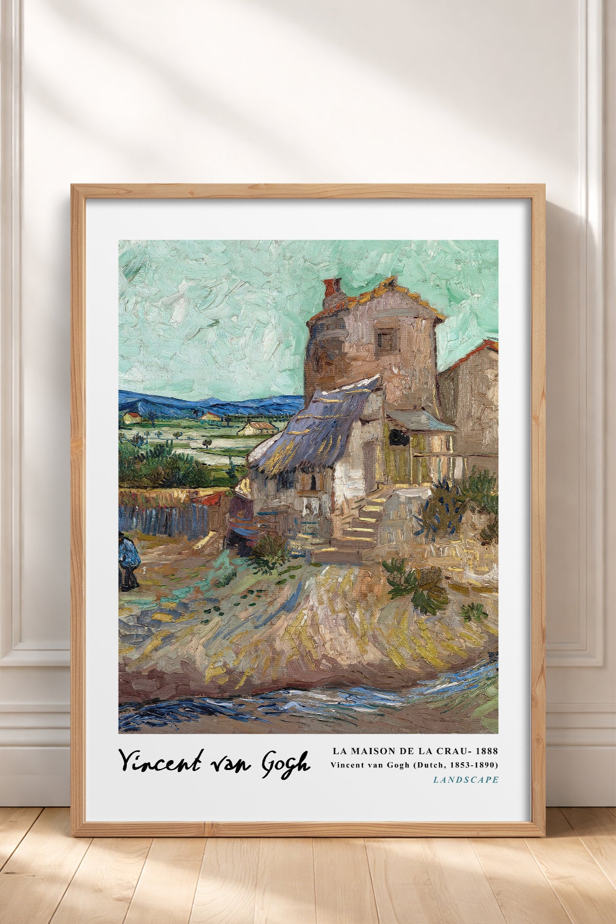 HOMEPACK Ahşap Çerçeveli Tablo Çerçeveli Poster Sanatsal Modern Duvar Dekoru VAN GOGH-04