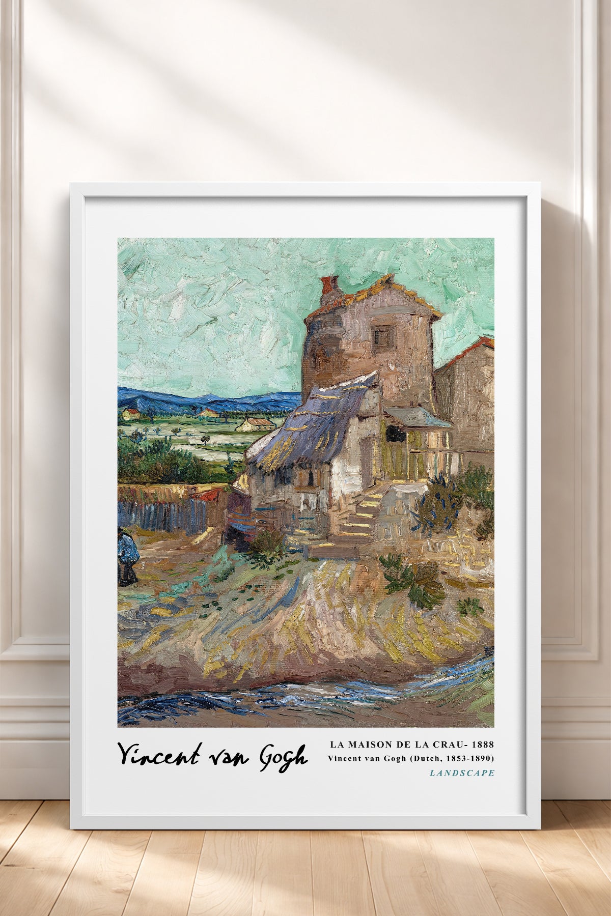 HOMEPACK Ahşap Çerçeveli Tablo Çerçeveli Poster Sanatsal Modern Duvar Dekoru VAN GOGH-04