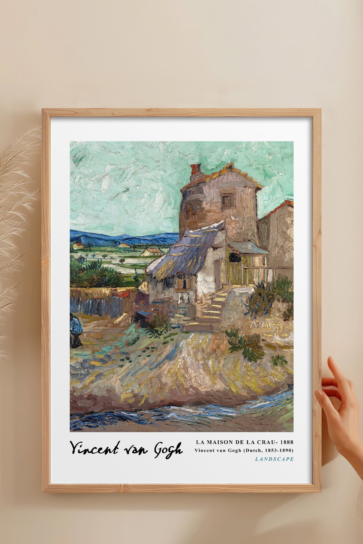 HOMEPACK Ahşap Çerçeveli Tablo Çerçeveli Poster Sanatsal Modern Duvar Dekoru VAN GOGH-04