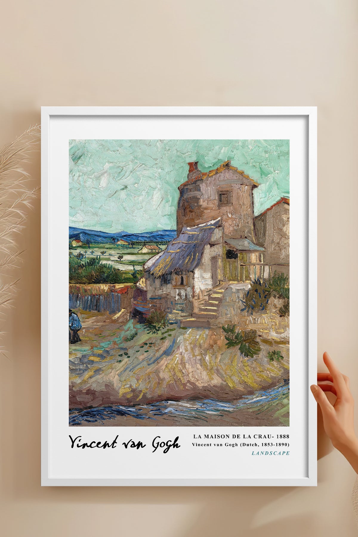 HOMEPACK Ahşap Çerçeveli Tablo Çerçeveli Poster Sanatsal Modern Duvar Dekoru VAN GOGH-04