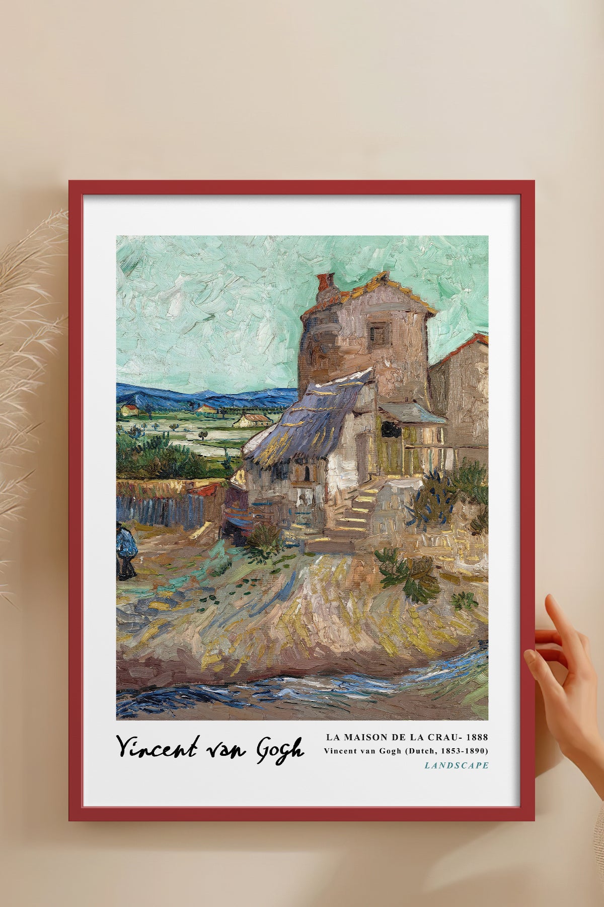 HOMEPACK Ahşap Çerçeveli Tablo Çerçeveli Poster Sanatsal Modern Duvar Dekoru VAN GOGH-04