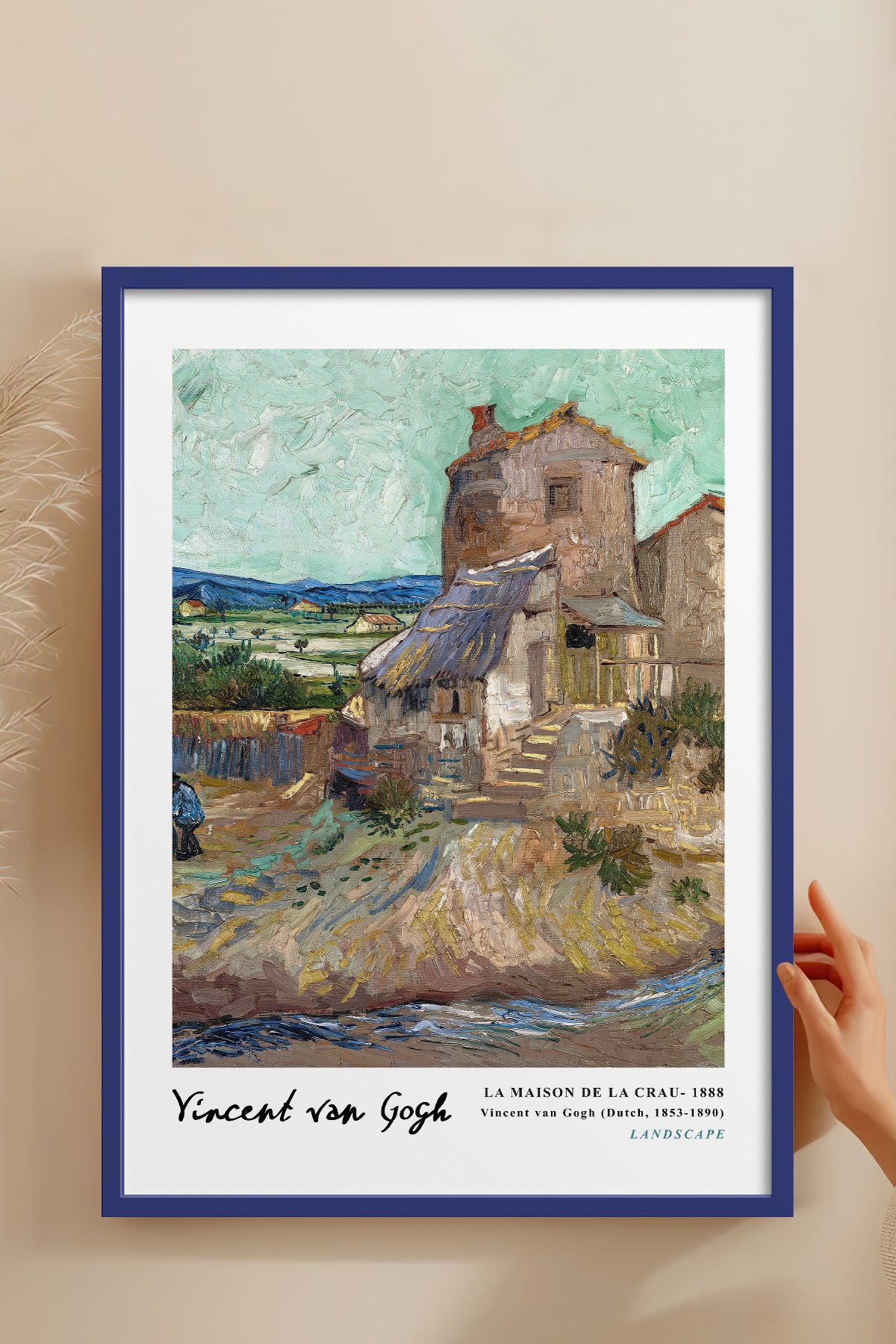 HOMEPACK Ahşap Çerçeveli Tablo Çerçeveli Poster Sanatsal Modern Duvar Dekoru VAN GOGH-04