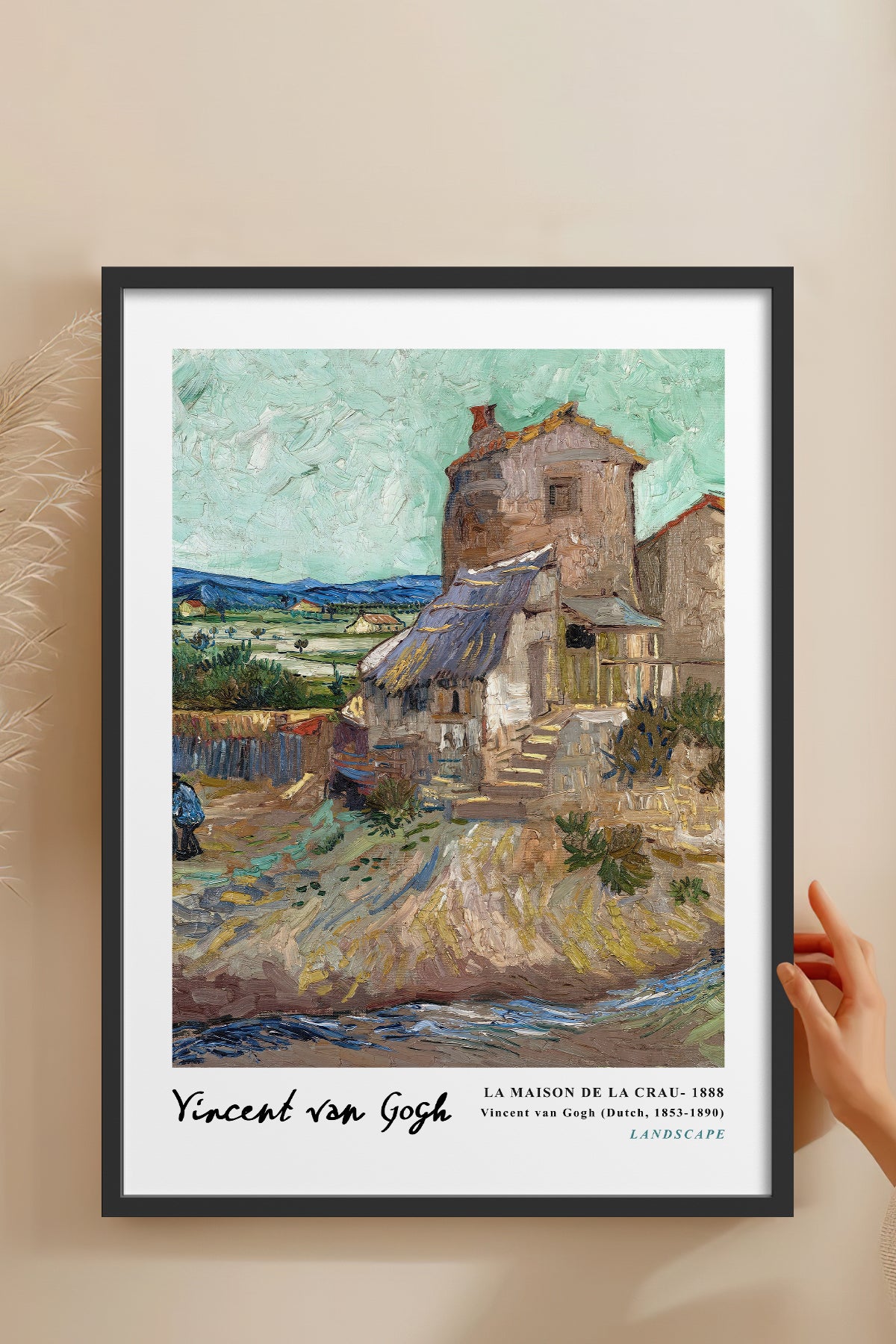 HOMEPACK Ahşap Çerçeveli Tablo Çerçeveli Poster Sanatsal Modern Duvar Dekoru VAN GOGH-04