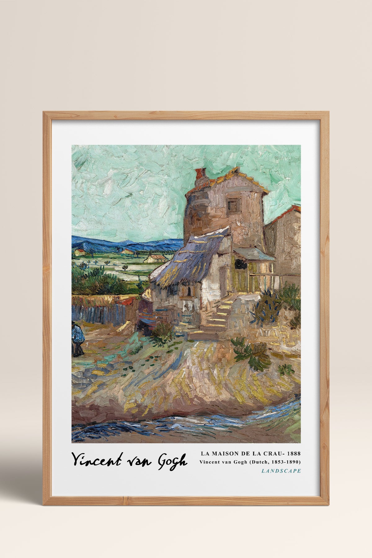 HOMEPACK Ahşap Çerçeveli Tablo Çerçeveli Poster Sanatsal Modern Duvar Dekoru VAN GOGH-04
