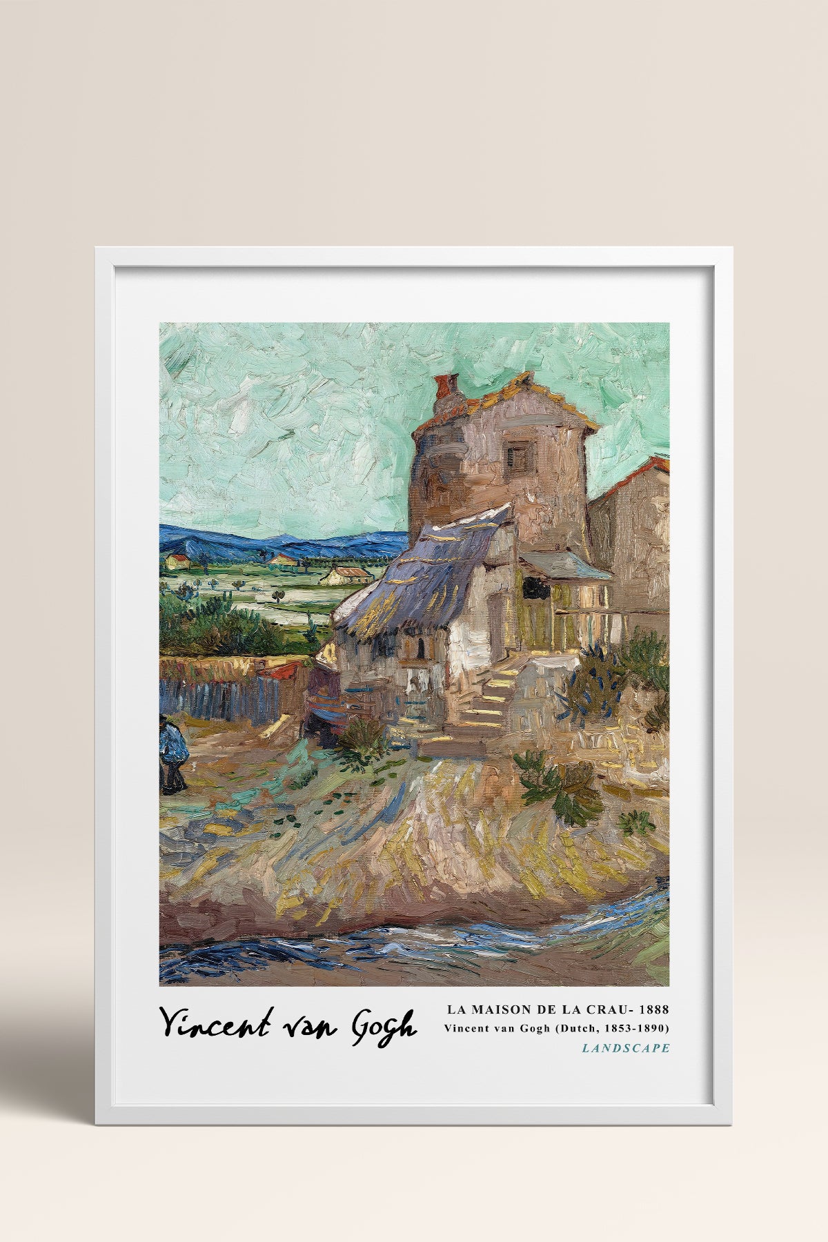 HOMEPACK Ahşap Çerçeveli Tablo Çerçeveli Poster Sanatsal Modern Duvar Dekoru VAN GOGH-04