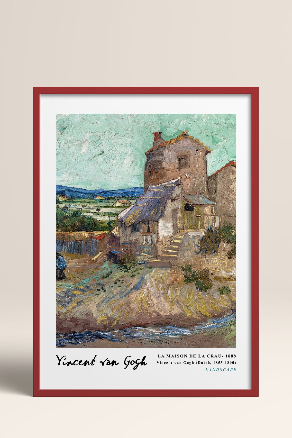 HOMEPACK Ahşap Çerçeveli Tablo Çerçeveli Poster Sanatsal Modern Duvar Dekoru VAN GOGH-04