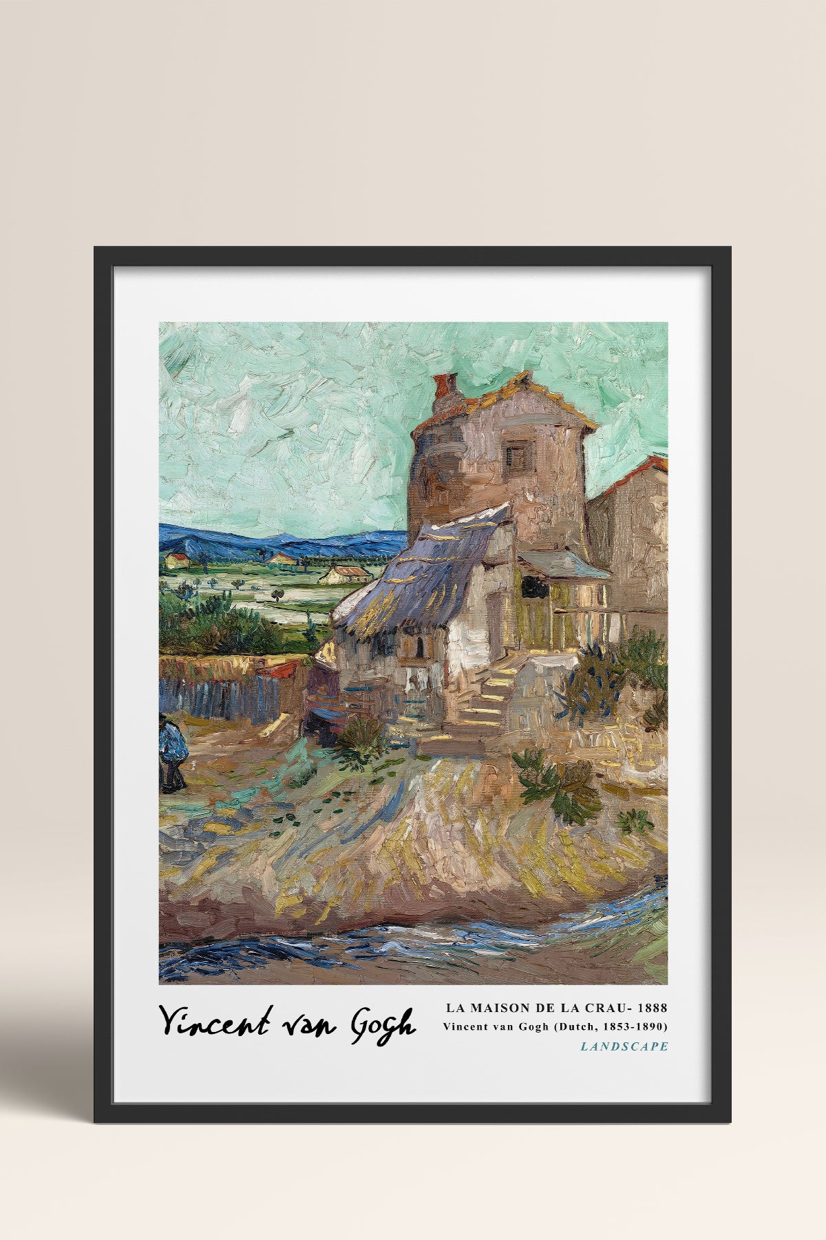 HOMEPACK Ahşap Çerçeveli Tablo Çerçeveli Poster Sanatsal Modern Duvar Dekoru VAN GOGH-04