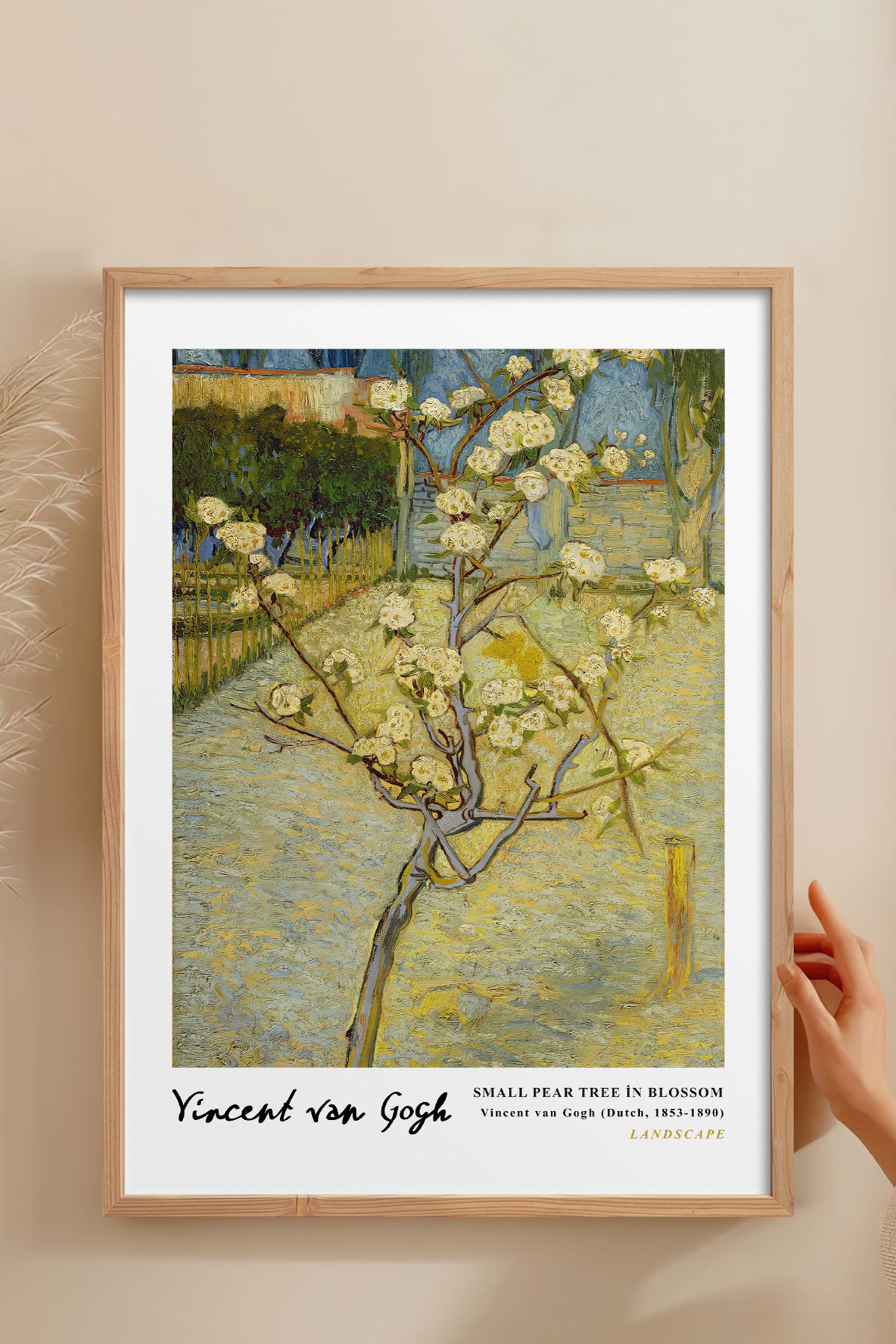 HOMEPACK Ahşap Çerçeveli Tablo Çerçeveli Poster Sanatsal Modern Duvar Dekoru VAN GOGH-05