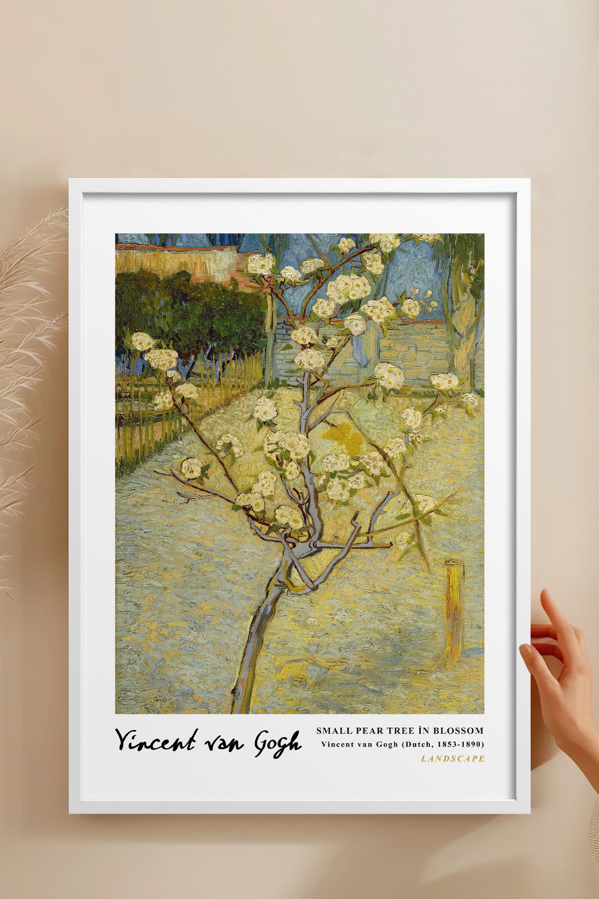 HOMEPACK Ahşap Çerçeveli Tablo Çerçeveli Poster Sanatsal Modern Duvar Dekoru VAN GOGH-05