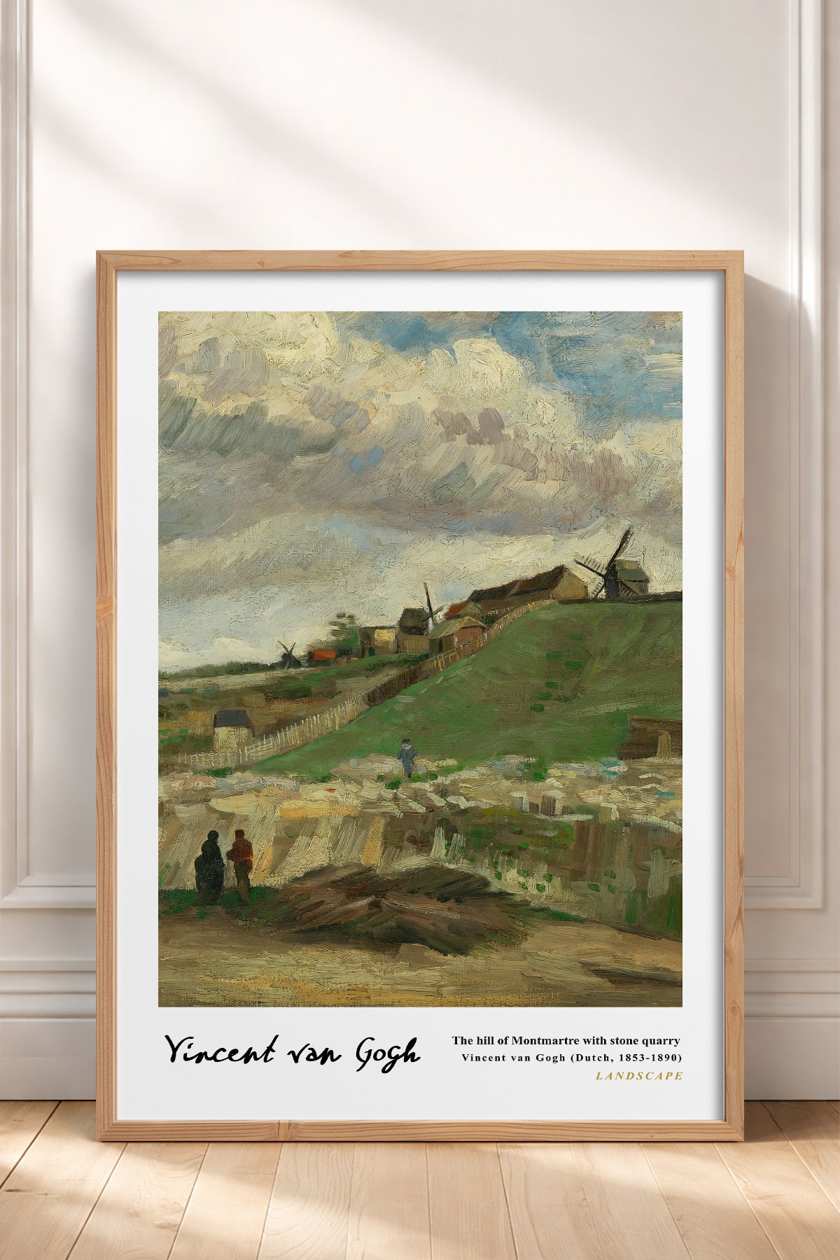 HOMEPACK Ahşap Çerçeveli Tablo Çerçeveli Poster Sanatsal Modern Duvar Dekoru VAN GOGH-06