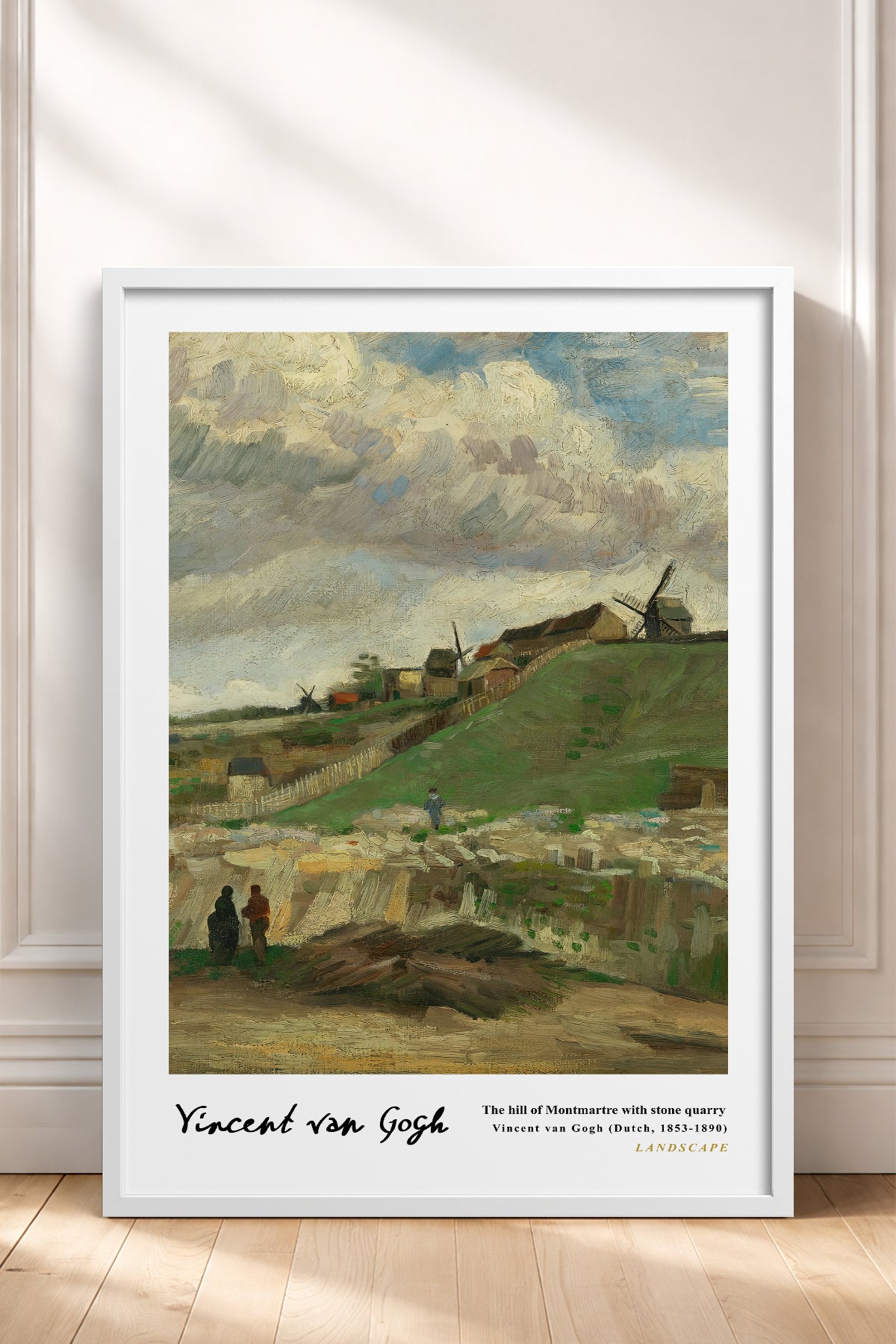 HOMEPACK Ahşap Çerçeveli Tablo Çerçeveli Poster Sanatsal Modern Duvar Dekoru VAN GOGH-06