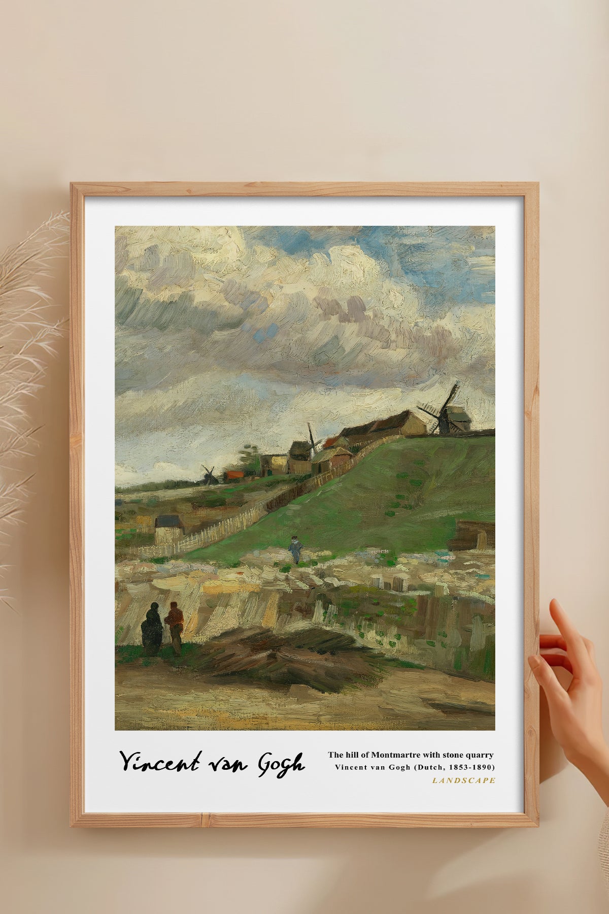 HOMEPACK Ahşap Çerçeveli Tablo Çerçeveli Poster Sanatsal Modern Duvar Dekoru VAN GOGH-06