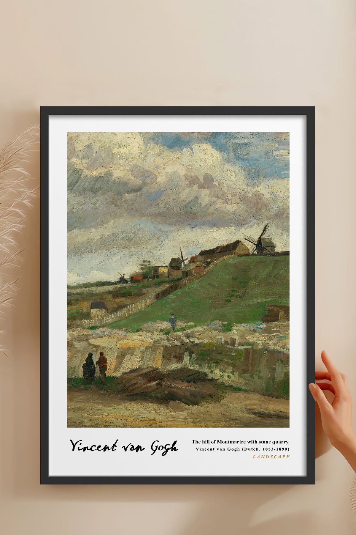 HOMEPACK Ahşap Çerçeveli Tablo Çerçeveli Poster Sanatsal Modern Duvar Dekoru VAN GOGH-06