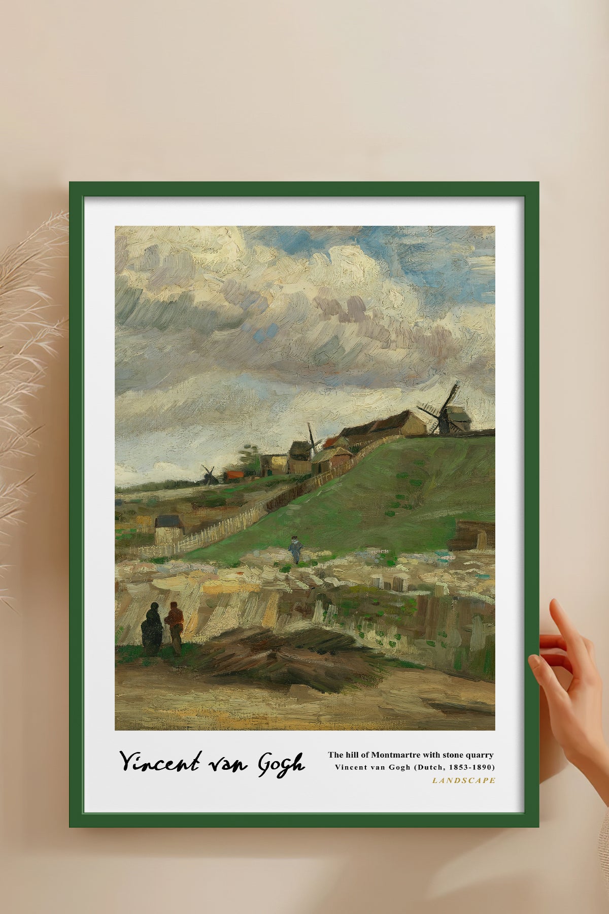 HOMEPACK Ahşap Çerçeveli Tablo Çerçeveli Poster Sanatsal Modern Duvar Dekoru VAN GOGH-06