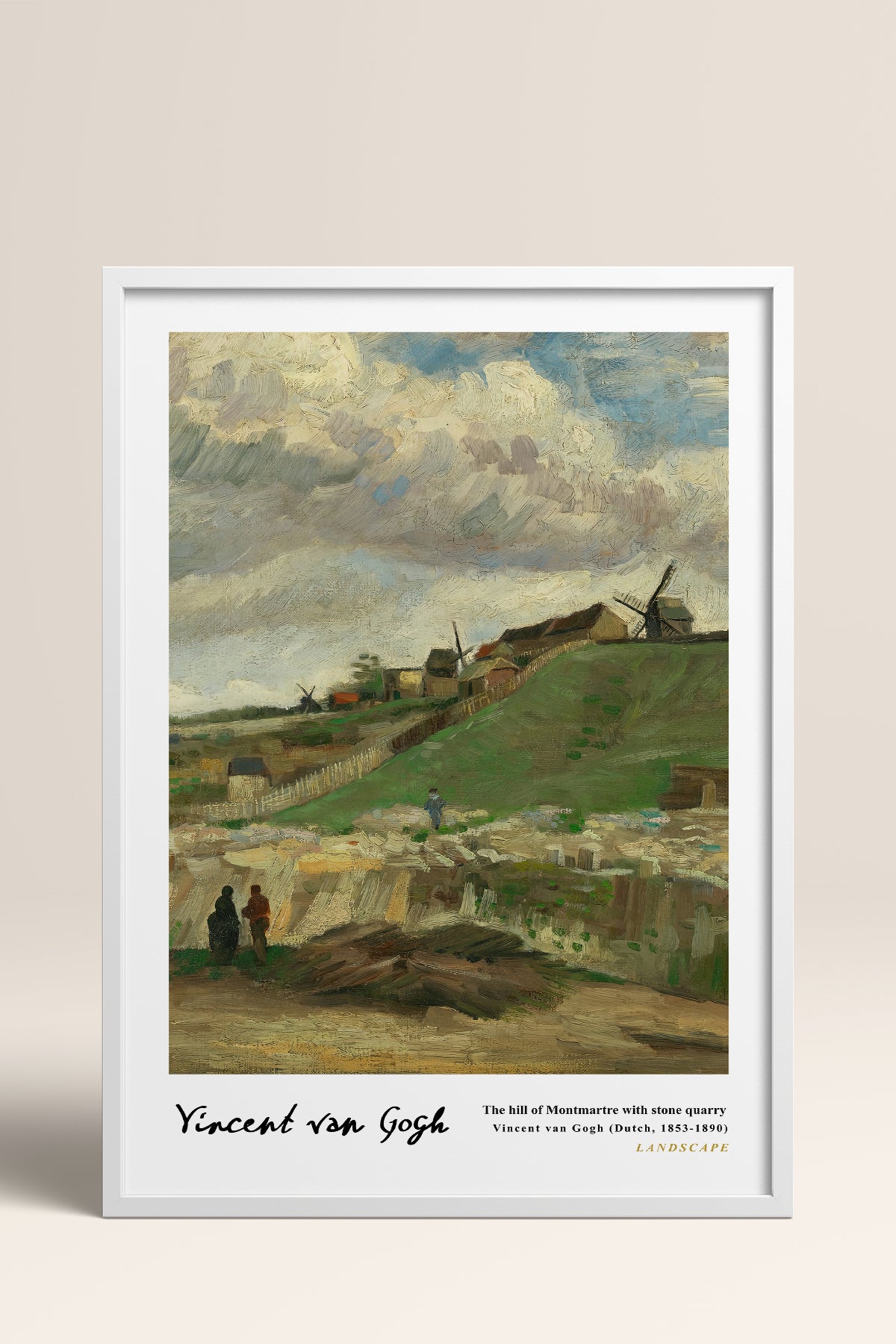 HOMEPACK Ahşap Çerçeveli Tablo Çerçeveli Poster Sanatsal Modern Duvar Dekoru VAN GOGH-06