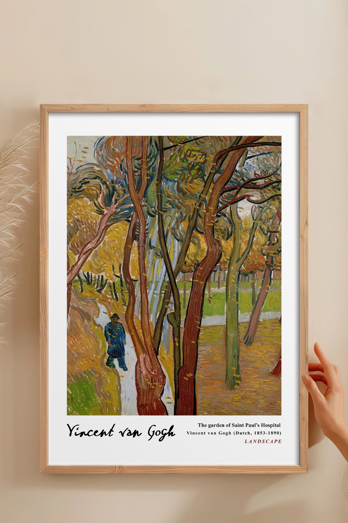 HOMEPACK Ahşap Çerçeveli Tablo Çerçeveli Poster Sanatsal Modern Duvar Dekoru VAN GOGH-07